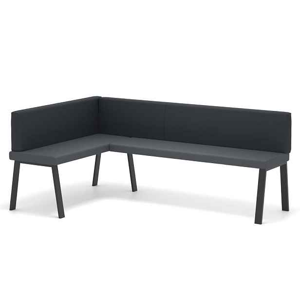 Idohome ROHOVÁ LAVICE MONO Y levá ekokůže hladká, 128/168 cm, šedá