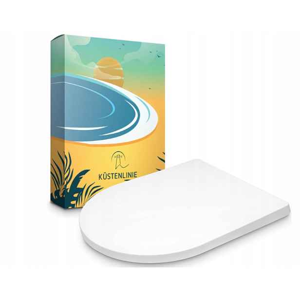 Wc sedátko Coastline, okrajová linie, bílá, duroplast, pomalu padající