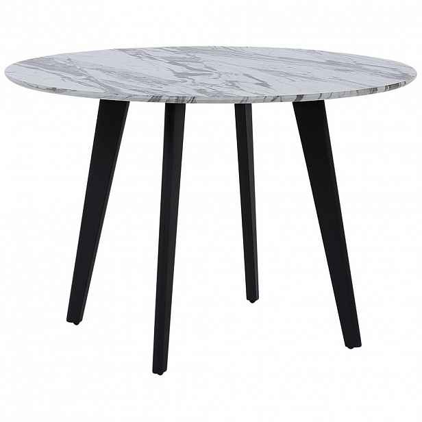 Beliani JÍDELNÍ STŮL 110/110/75 cm Šedý, Bílý, Černý Kulatý Kenton