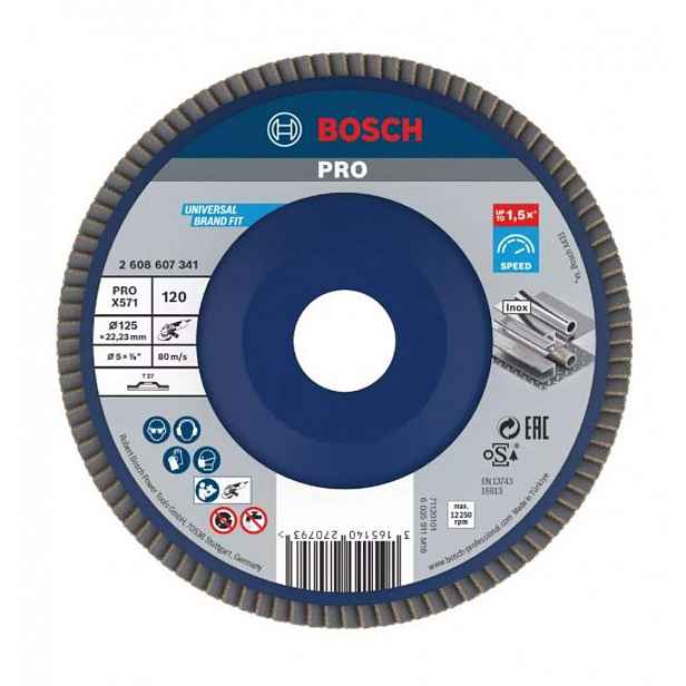 Bosch - Lamelový brusný kotouč na ocel, P120, průměr 125 mm 2608607341