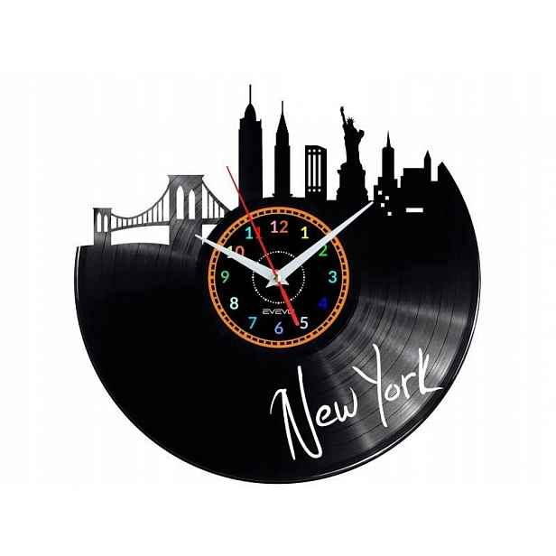 New York Dárek Originální dekorace do domu Hodiny z vinylové desky