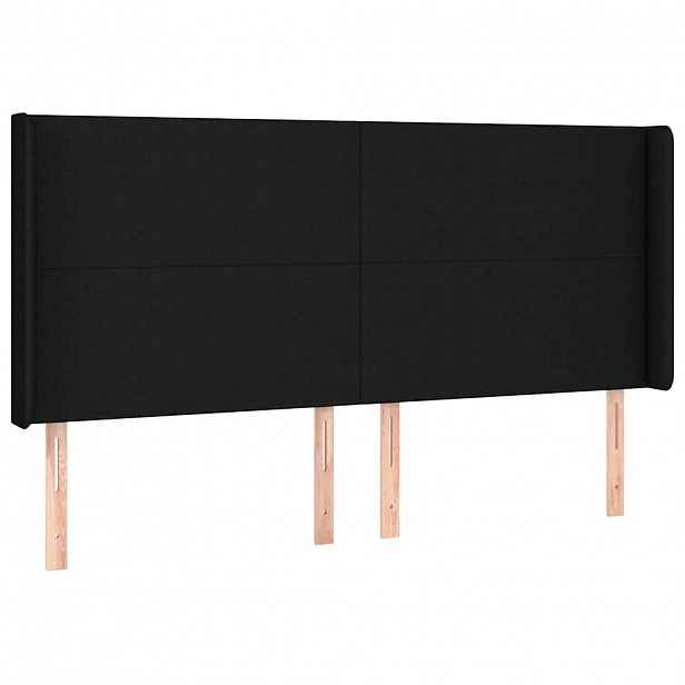 vidaXL Čelo postele typu ušák černé 203x16x118/128 cm textil