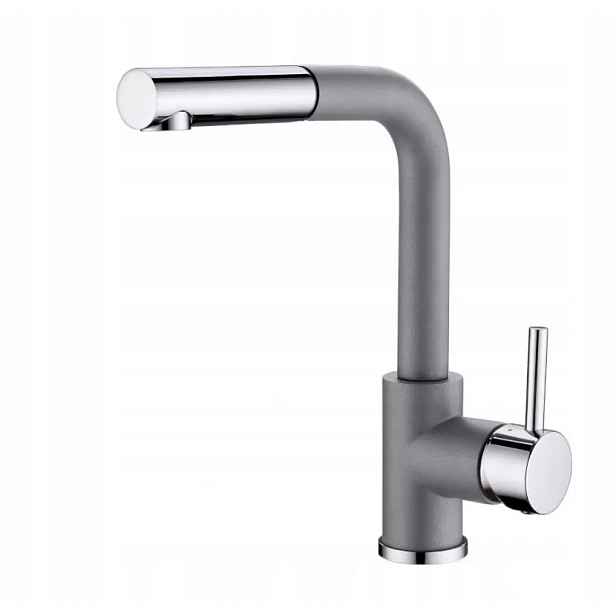 Dřezová baterie Aquasanita Helika Modus 2383 Alumetallic