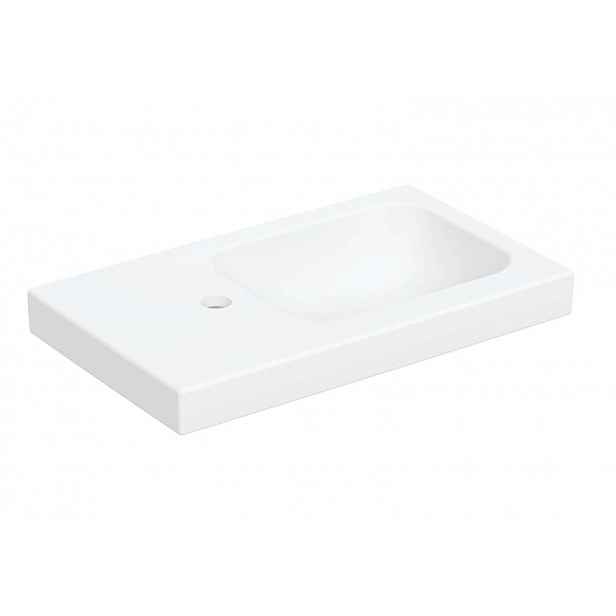 Geberit iCon - Umývátko 53x31 cm, bez přepadu, otvor pro baterii vlevo, matná bílá 501.833.JT.1
