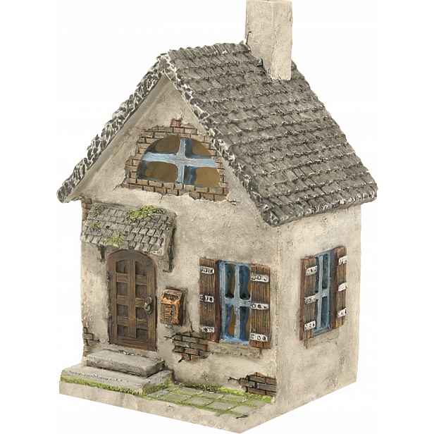Mini Zahrada Les Ve Sklenici- Dekorativní domeček 'Vesnický'- 15,0 cm vysoký