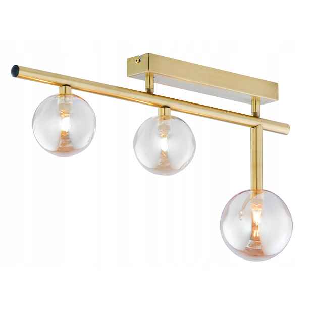 Stropní Svítidlo Neptun Zlatá Skleněná Stínidla 3xG9 Závěsná lampa do pokoje Dům