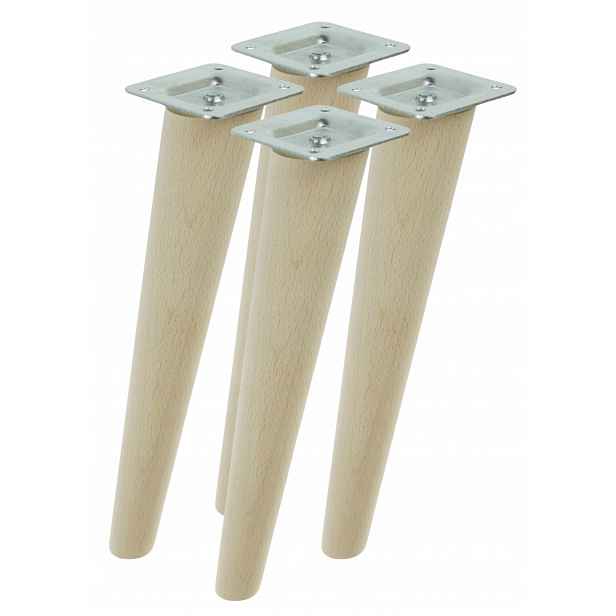 4 x noha dřevěná buková šikmá, sada 68 cm