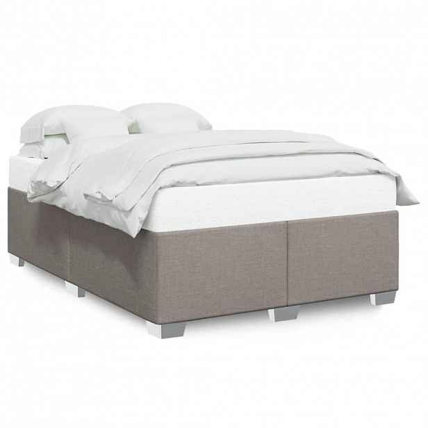 vidaXL Rám postele bez matrace taupe 140 x 190 cm textil