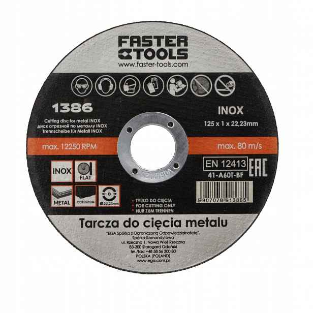 Faster Tools Řezací kotouč na kov Inox 125 x 1,0 100 ks