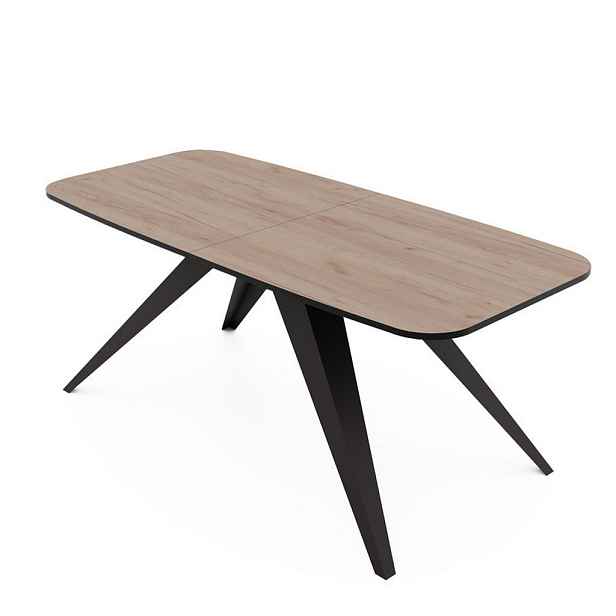 Idohome JÍDELNÍ STŮL FENTO rozkládací 160/80/76 cm, černý / dub Kraft