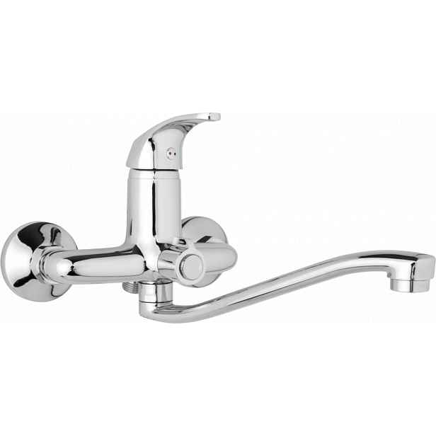JB Sanitary Nástěnná umyvadlová a sprchová baterie SLIM, rozteč 150 mm, otočný přepínač v těle, bez příslušenství, S ramínko 300 mm A10 39 40
