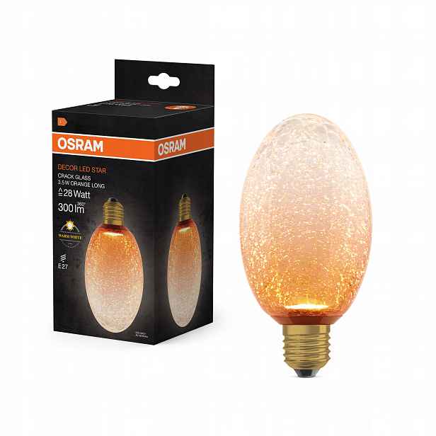 Led žárovka E27 Oválná Mrazivá 3.5W 300lm 2700K Dekorativní Oranžová