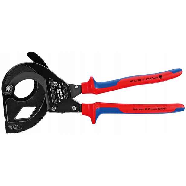 Ráčnové nůžky na kabely vyztužené 45 mm 95 32 315 A Knipex