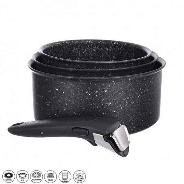 Sada hrnců Tefal Ingenio hliníkové 4 el. Indukce Black Stone