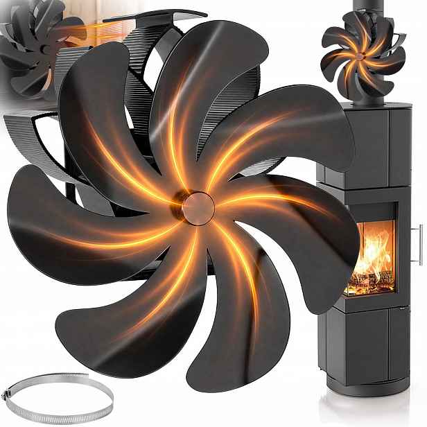 Ventilátor Koza S Turbínou 7 Lopatek Krbový Rozvaděč Vzduchu Tichý