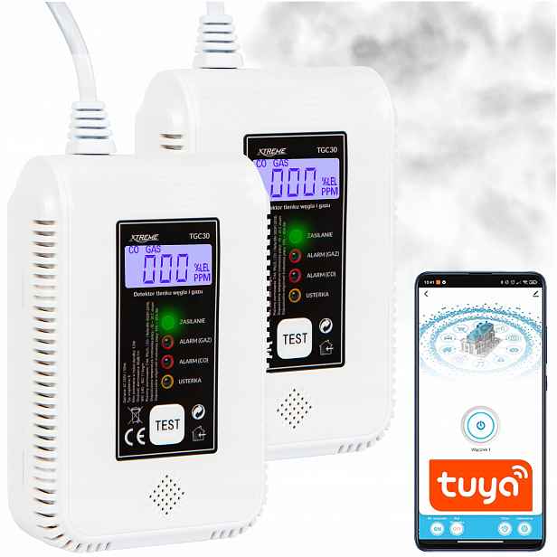 2 Ks Detektor Oxidu Uhelnatého A Plynu Detektor Oxidu Uhelnatého Co Metan Butan Wifi Tuya