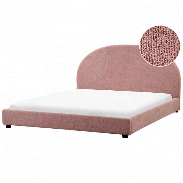 Beliani POSTEL s roštem 180/200 cm Pastelově růžová Vaucluse