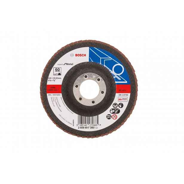 Bosch - Lamelový brusný kotouč na ocel, P60, průměr 115 mm 2608607350
