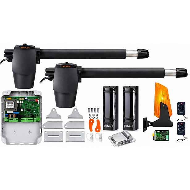 Pohon pro dvoukřídlou bránu Genius G-bat 300-2x dálkové ovládání, foto, lampa, stopky