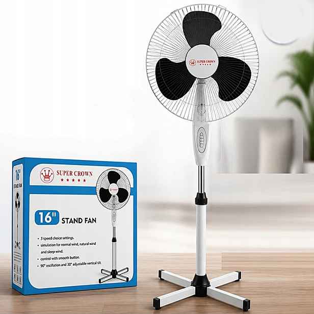 Stojanový Ventilátor Podlahový Ventilátor Volně Stojící Tichý Výkonný 40W Vrtule