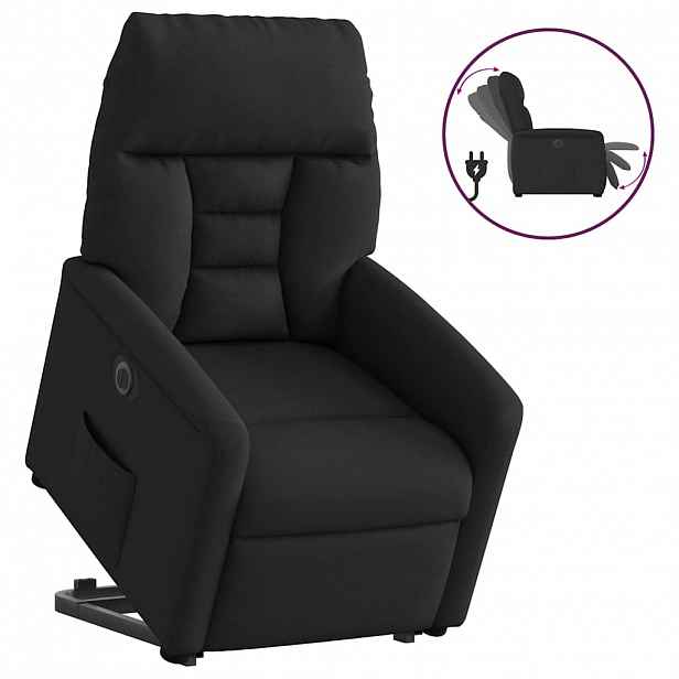 vidaXL Elektrické zvedací polohovací křeslo černé textil
