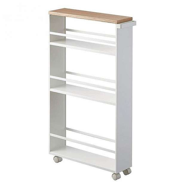 Bílá pojízdná police YAMAZAKI Tower Slim