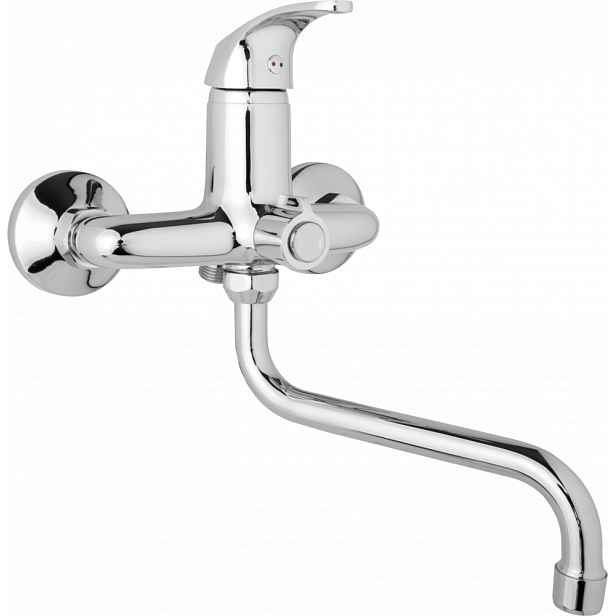 JB Sanitary Nástěnná umyvadlová a sprchová baterie SLIM, rozteč 150 mm, otočný přepínač v těle, bez příslušenství, trubkové ramínko 300 mm A10 39 50