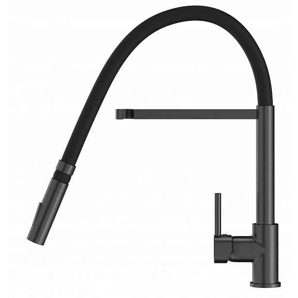 Kohoutek Do Kuchyně Flexibilní Ramínko Černá Baterie Metalik Gun Grey Vento