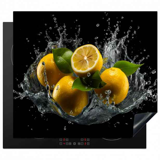 MuchoWow KRYT NA INDUKČNÍ DESKU Citron - Ovoce - Žlutá - Černá 59x52 cm