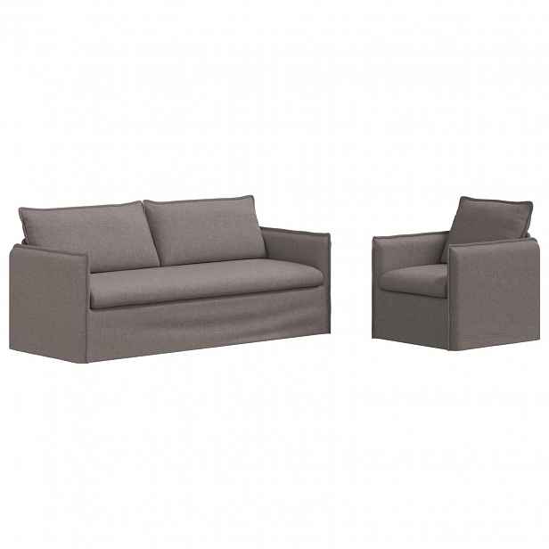 vidaXL Set pohovek 2 ks Taupe Textil