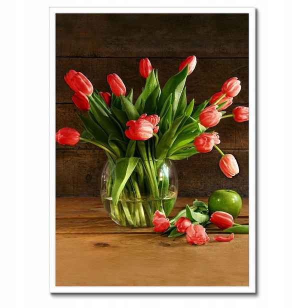Plakáty v rámu 50x70 Červené tulipány