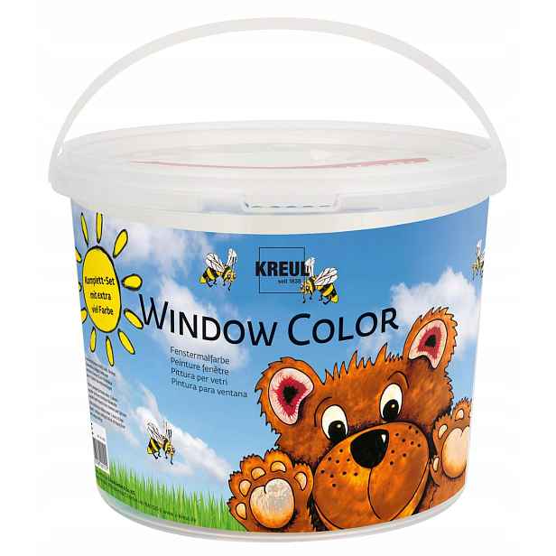Kreul 40151 Sada barev na okna Bär, 8 x 125 ml, s konturovací tužkou
