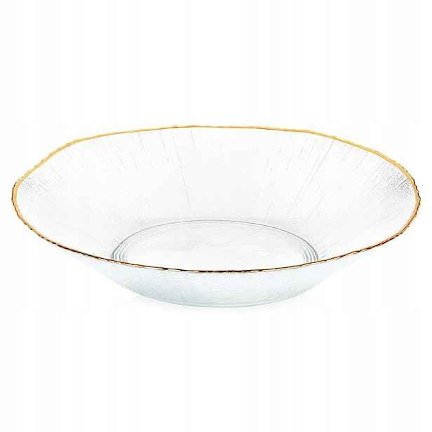 Skleněná salátová miska zlatá 29,5 cm, 1,6 l