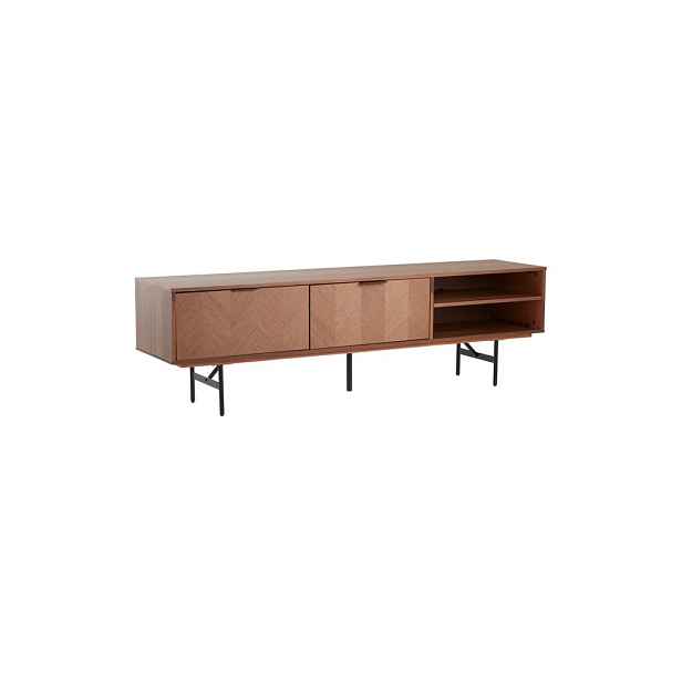 TV stolek v dekoru ořechu v tmavě přírodní barvě 180x51x40 cm Duvberg – Jotex