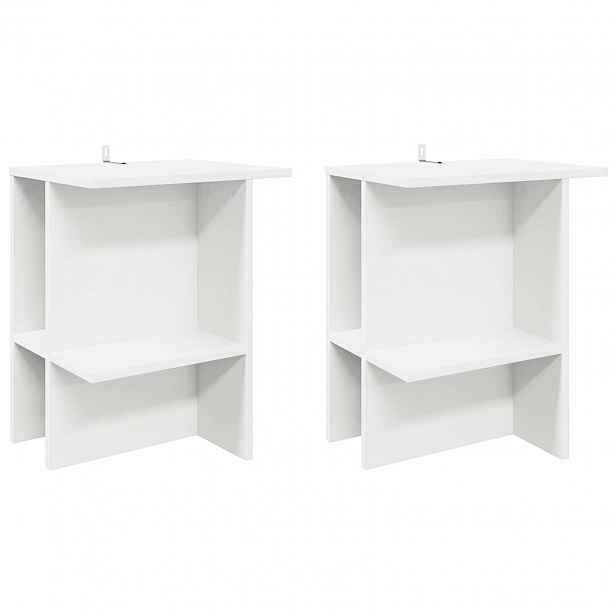 vidaXL Konferenční stolek 2 ks Bílá 40 x 30 x 49 cm Kompozitní dřevo