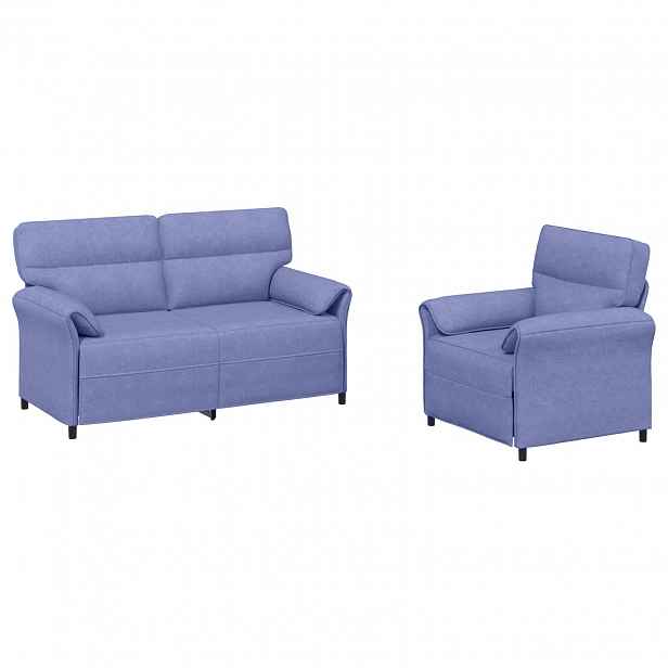 vidaXL Set pohovek 2 ks Modrá džínovina Textil