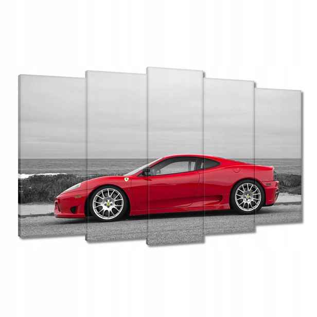 Obrazy 100x60 Červené Ferrari na pláži