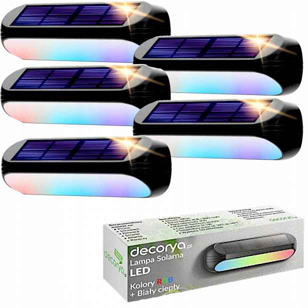 5 X Venkovní Dekorativní Solární Led Lampa Rgb Se Senzorem Soumraku