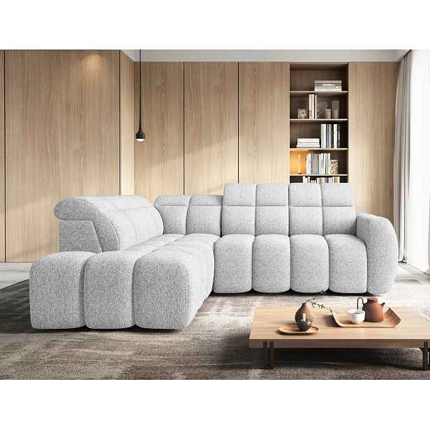 Designová rohová sedačka SAOIRSE - bílá, levý roh