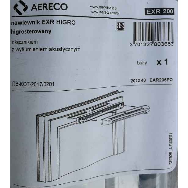 Hygrosterovaný ventilátor Exr 200 akustický s tlumením, bílý, nový