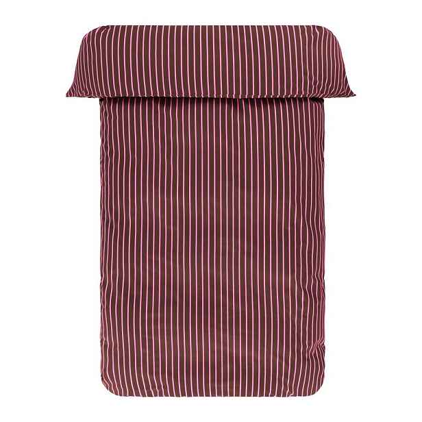 Růžové/tmavě hnědé povlečení na dvoulůžko/prodloužené z bio bavlny 200x220 cm Sima – Jotex