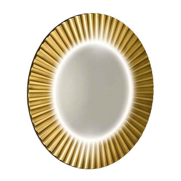Sapho PRIDE STRIP kulaté zrcadlo s LED osvětlením v rámu o 75cm, zlato