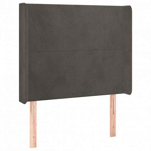 vidaXL Čelo postele typu ušák tmavě šedé 83x16x118/128 cm samet