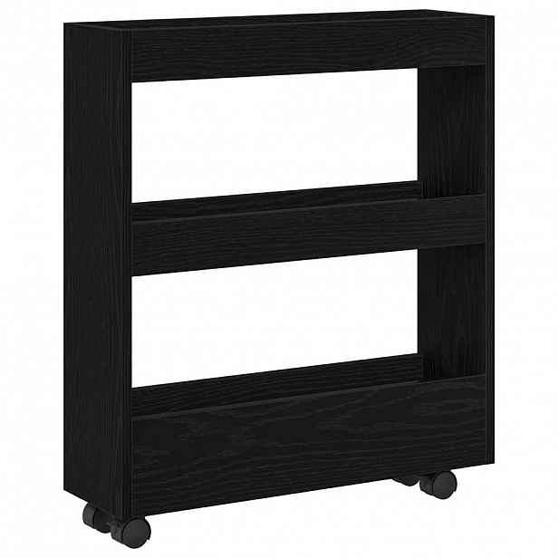 vidaXL Úzký úložný vozík Černý dub 60 x 18 x 70 cm Kompozitní dřevo