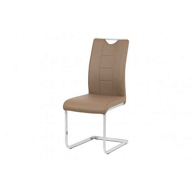 Jídelní židle DCL-411 LAT, latte koženka / chrom
