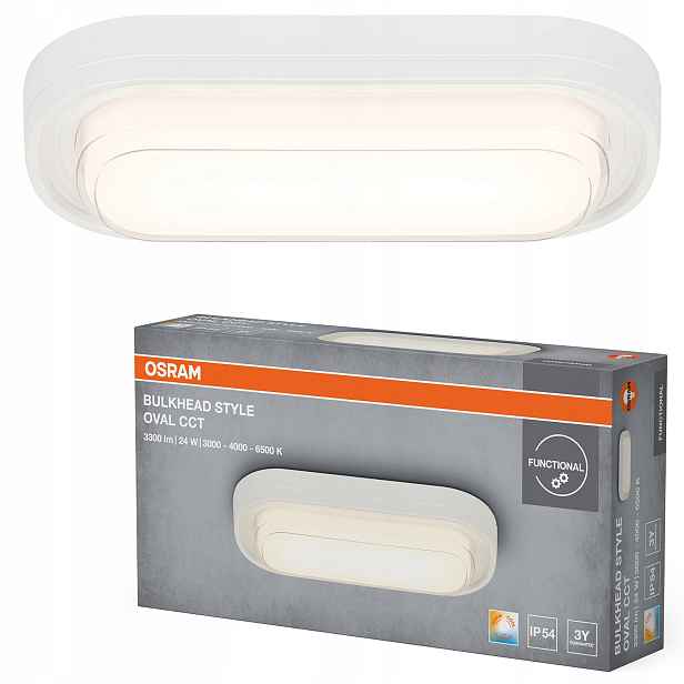 Kanálové svítidlo Garážová lampa Stropní Svítidlo Led 24W Cct IP54 IK06 Bulkhead Osram