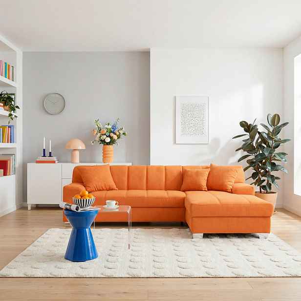 MID.YOU ROHOVÁ ROZKLÁDACÍ POHOVKA, textil, oranžová