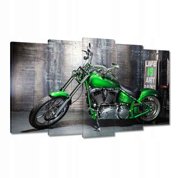 Obrazy 100x60 Zelený chopper Motocykl