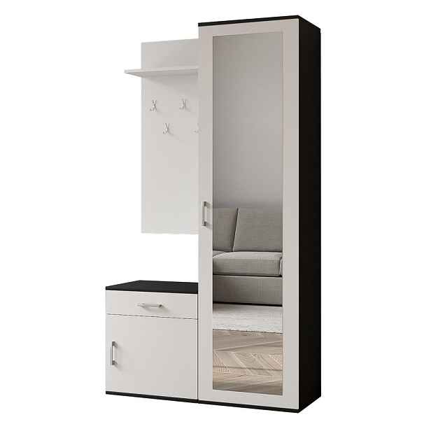 MASSENO MODERNÍ PŘEDSÍŇOVÁ SESTAVA VENTO, 100/180,5/35 cm, černá