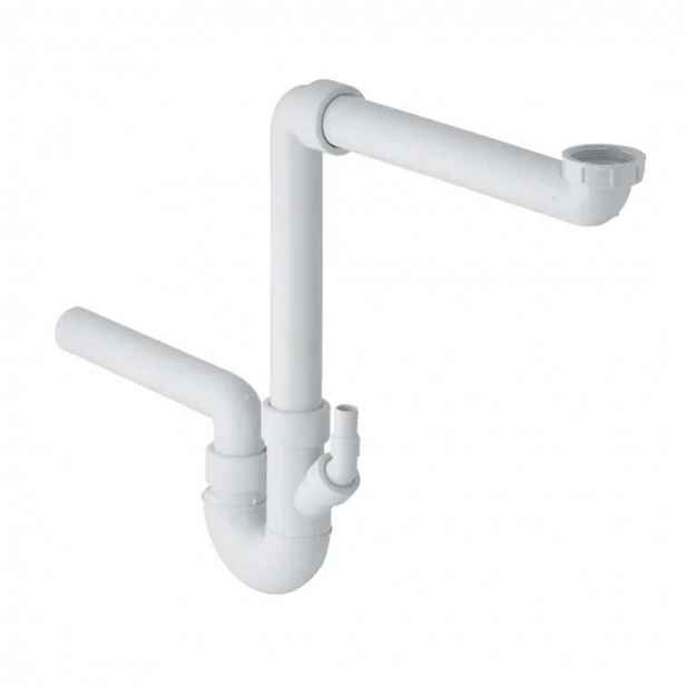 Geberit - Zápachová uzávěrka, dvoukomorová, s hadicovou přípojkou, vývod vodorovný, d 40 mm 152.889.11.1